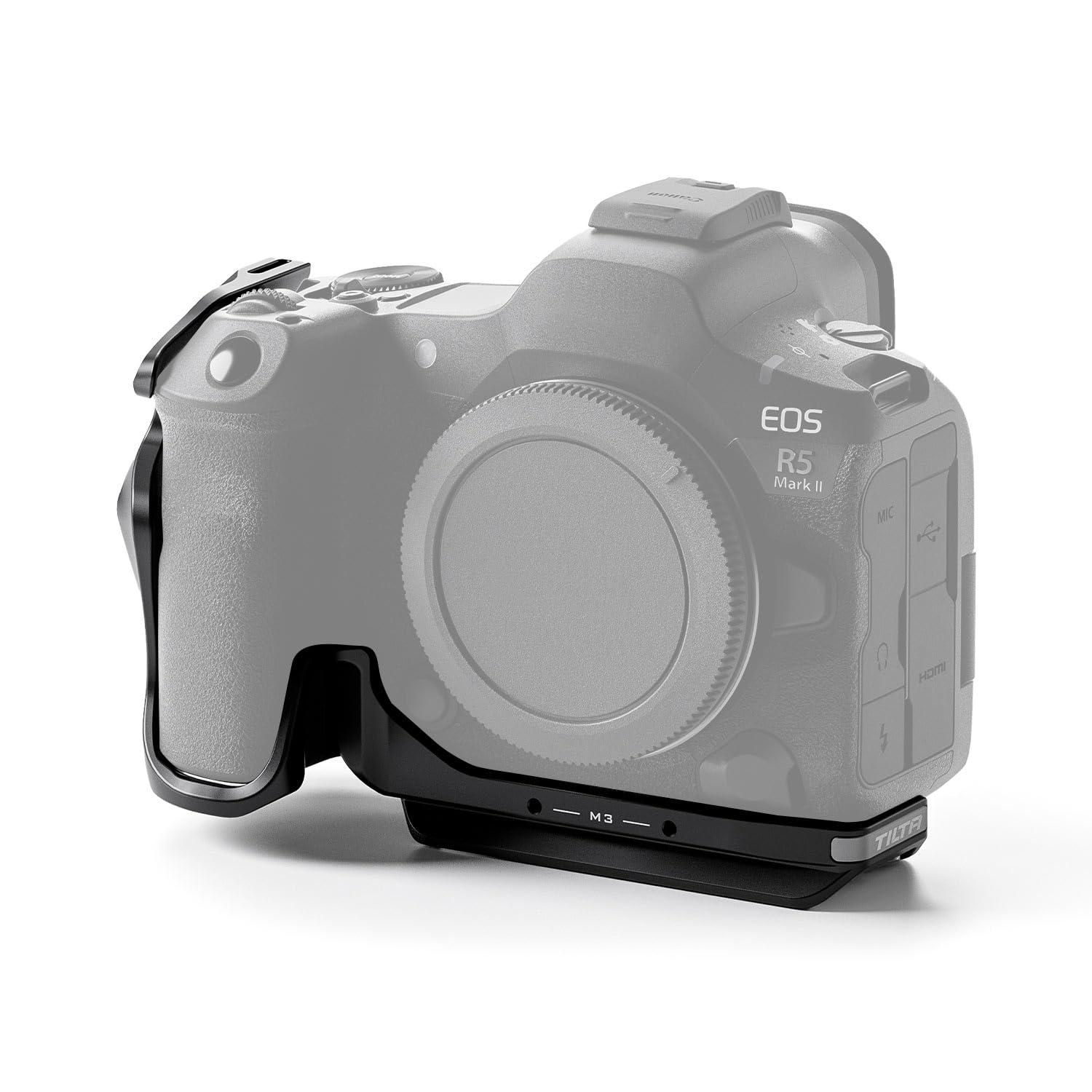 Tilta R5 Mark II Cage, Half Camera Cage Compatible with R5 Mark II with Cold Shoe, 1/4"-20 and 3/8"-16 Threads - Black TA-T68-HCC-B