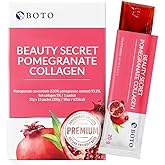 ZIOSTAND BOTO Beauty Secret Pomegranate Collagen 20g - Korean Beauty Collagen Jelly Stick, Low Molecular Fish Collagen, Pomegranate Flavored - Packs of 15
