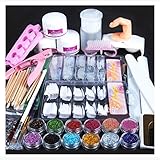 Nail Art,Putars Fashion Acrylic Powder Glitter Nail Brush False Finger Pump Nail Art Tools Kit Set