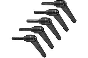 CoCud Clamping Lever Handles, M8 x 32mm Male Thread, Adjustable Quick Release Locking Rotating Bolt Knobs Black - (Applications: for Lathe Machinery), 5-Pieces