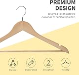 REQUISITE NEEDS Wooden Coat Hangers 20 Pack 360° Rotating Hook Non Slip Notches view 7
