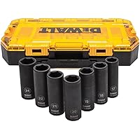 DEWALT DWMT74737 Tough Box 7PC mm 1/2 Deep Drive Impact Socket Set