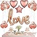 KatchOn, Rose Gold Love Balloon Letters Set - Large 36 Inch, Pack of 21 | Blush Pink Love Balloons Foil with Confetti for Engagement Decorations | Rose Gold Heart Balloon for Anniversary Decorations