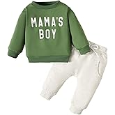 Twosya Toddler Baby Boy Fall Winter Outfits Letter Print Crewneck Sweatshirt and Casual Pants 2Pcs Clothes Set
