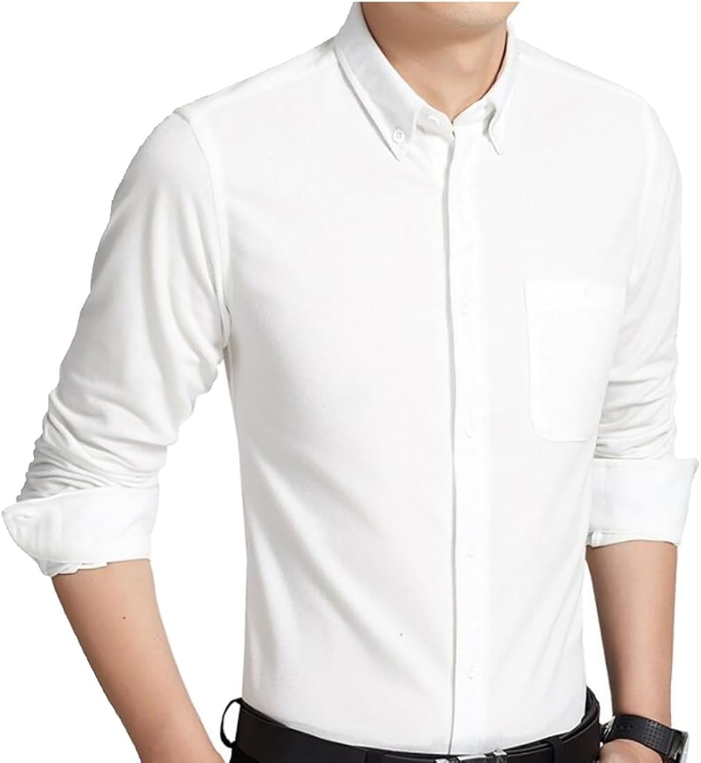 Men's Non Iron Button Down Long Sleeve Shirts Amazon.co.uk Clothing