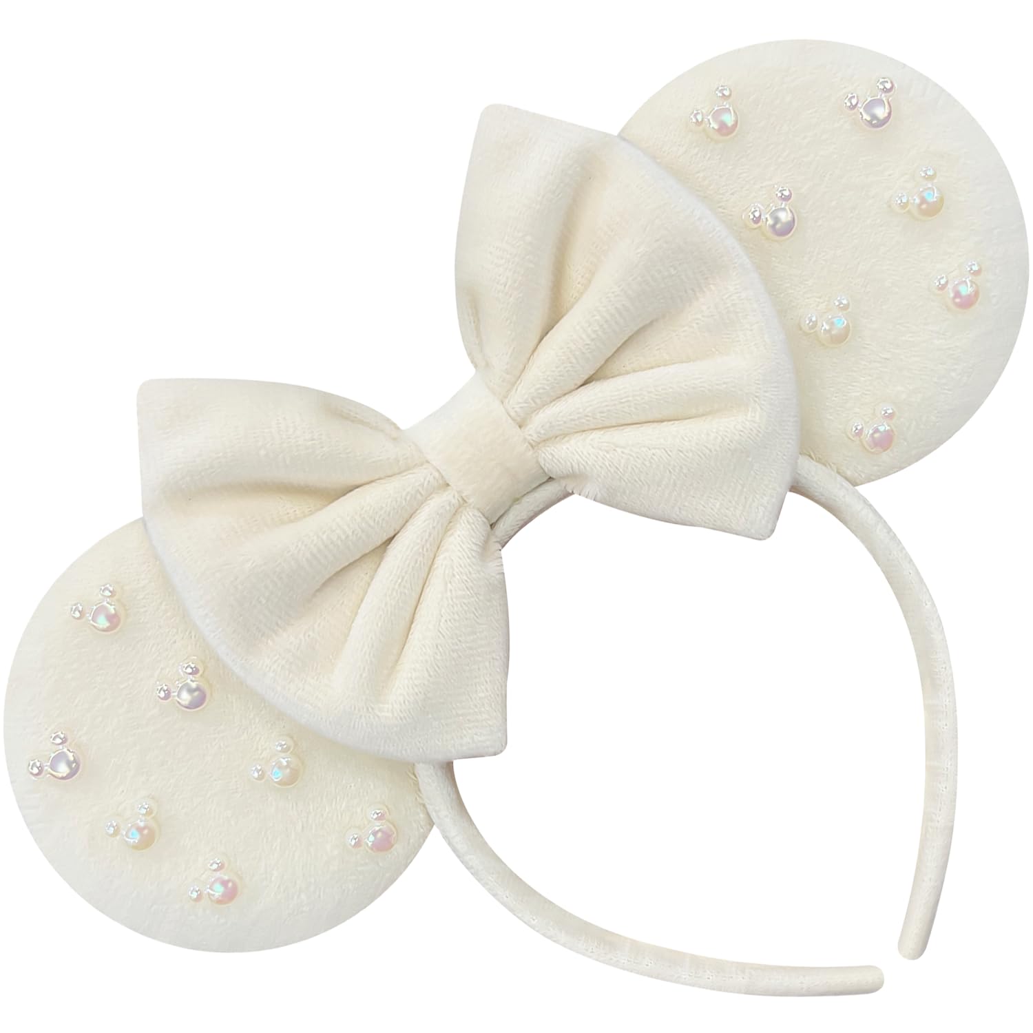 Photo 1 of Trnerm Large Fuzzy Beige Headbands for Women and Adults - Birthday Headband with Plush Ears for Plus-Size Park Wear