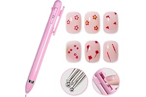 HONEY JOY HJ Nail Dotting Pen Ballpoint Design Nail Art Kit with Tip Dot Paint, Pink