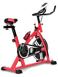 Goplus Exercise Bike Indoor Stationary Bicycle Cardio Fitness Cycle Trainer Heart Pulse w/LED Display for Home Gym Cycling Workout
