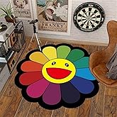 DIKFENS 40Inch Takashi Murakami Rug - Flower Design, Soft and Durable Material for Home Decor and Office Use by Takashi Murakami (02, 40X40inch(100x100cm))