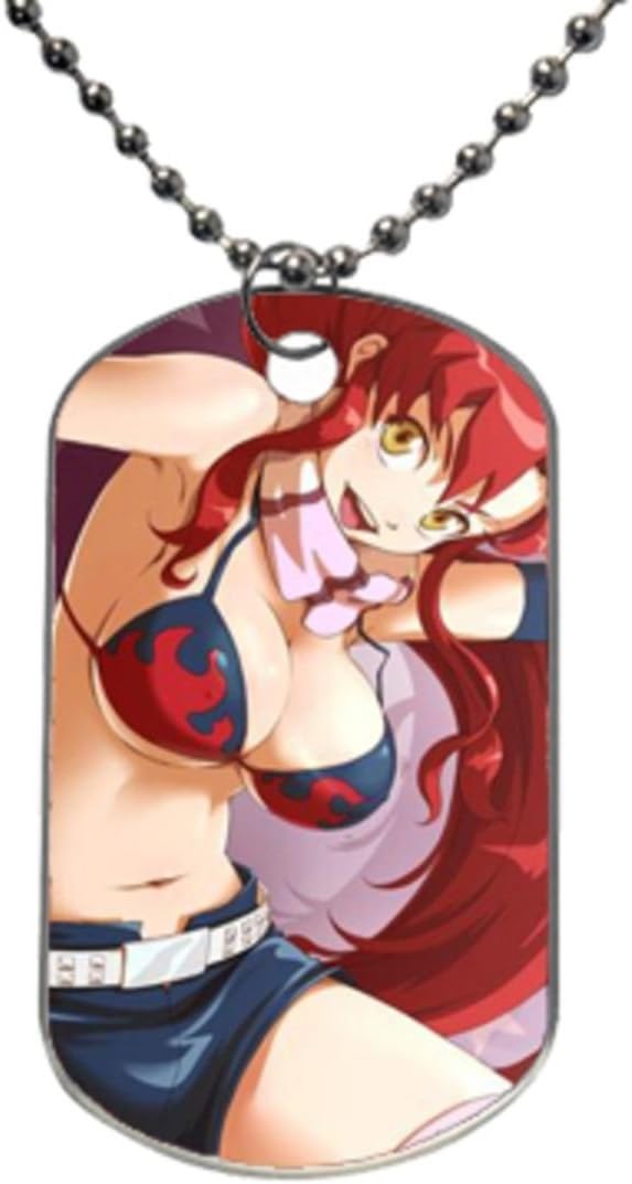 hot anime in gurren lagann yoko littner custom oval image design dog tag dogtag pet tags necklace amazon co uk pet supplies amazon uk