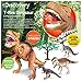 DISCOVERY KIDS 5 Piece T-Rex Dinosaur Collection Toy Set, Features 15 Inch Tyrannosaurus Rex Figure, Real Life Roar Sound Effects W/Action Arm, Raptor Included, An Educational Gift For Children