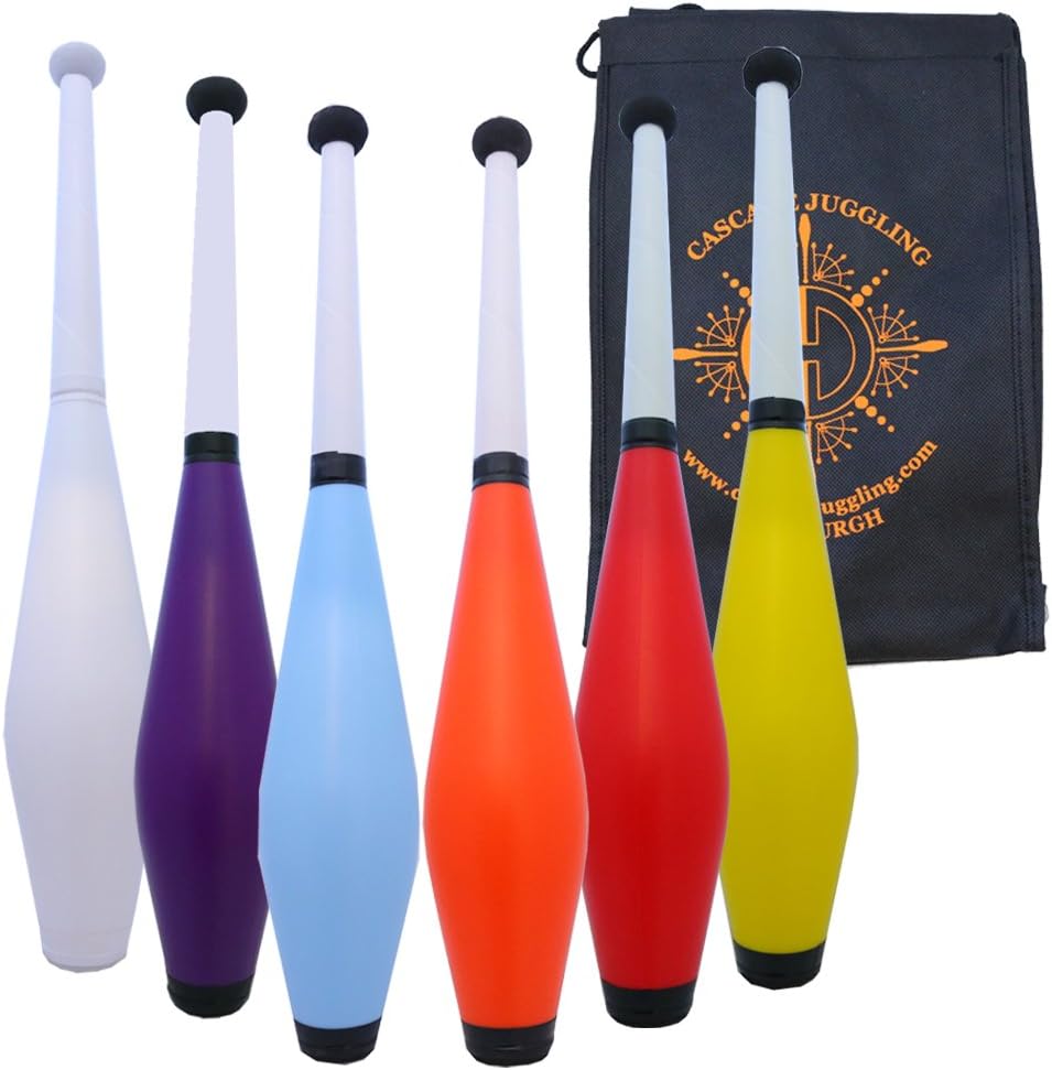 Juggle Dream Coloured Clubs x 3 - Beginner Juggling Pin Set with Cascade Juggling Bag