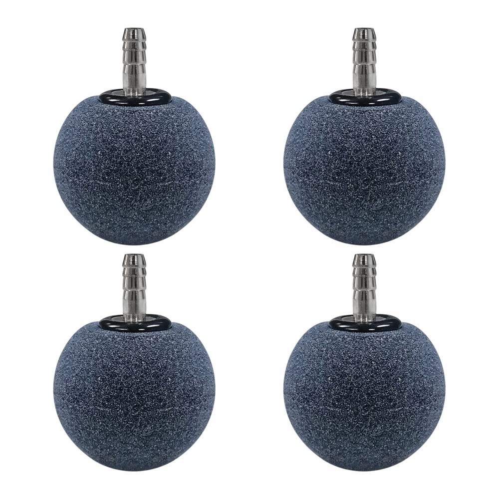 DONGKER Aquarium Air Stone Bubbler, 2/4Pcs 4 cm Ball-shape Fish Tank Nano Bubble Stone for Diameter 4mm Air Pipe Nano Pond Aquarium Pump Hydroponics