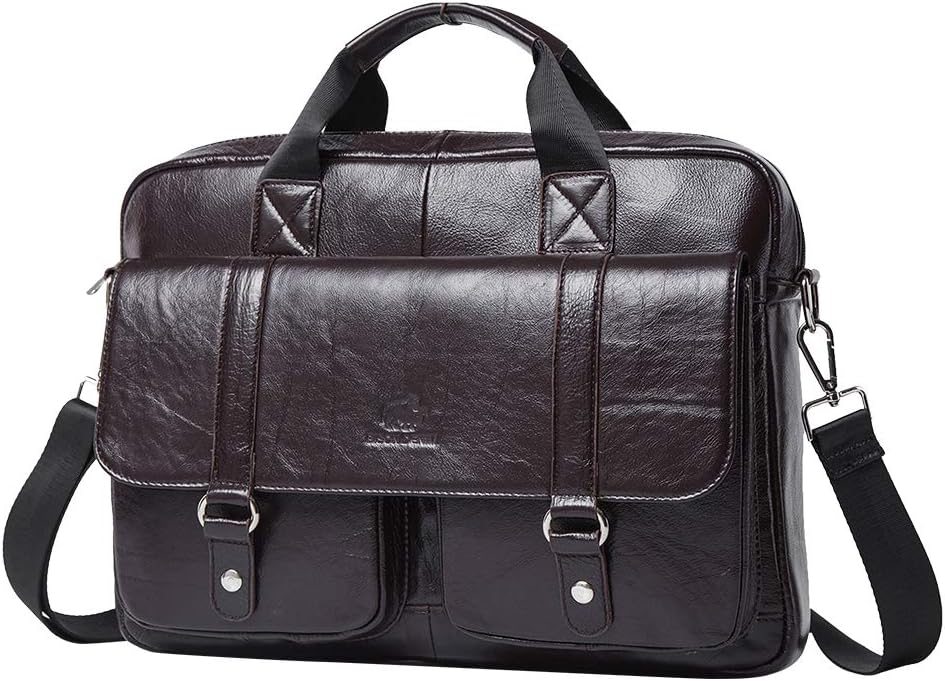 Bison Denim Business Bag Men Leather Briefcase Men Shoulder Bag