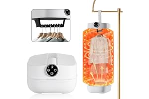 LONGZHUO Portable Clothes Dryer, Mini Laundry Dryers with Timer, Foldable Electric Laundry Dryer Machine for Apartment, Home, Travel, Dorm, Camping, RV