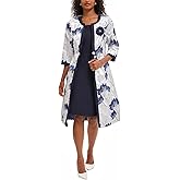 Women's Elegant 2 Piece Dress Church Suits with Exquisite Jacquard Embroidery Long Jacket for Wedding Party Evening Dress