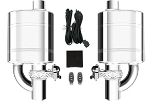 PEASTORM 2.5 Inch Valved Muffler Electric Exhaust Cutout with Muffler Cat Back Exhaust System Kit (2pcs)