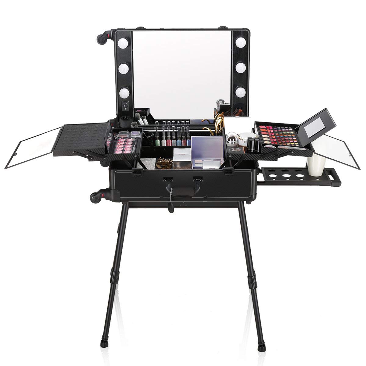 New Type Portable Makeup Case With Lights Light Weight Makeup Box
