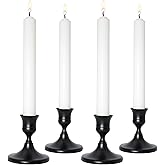 LEPAOSHENG Candlestick Holders, Black Metal Taper Candle Holder, Vintage Candle Holders for Pillar Candles, Table Mantel Wedding Festive Decor Party Party Decor Christmas Decorations,Set of 4