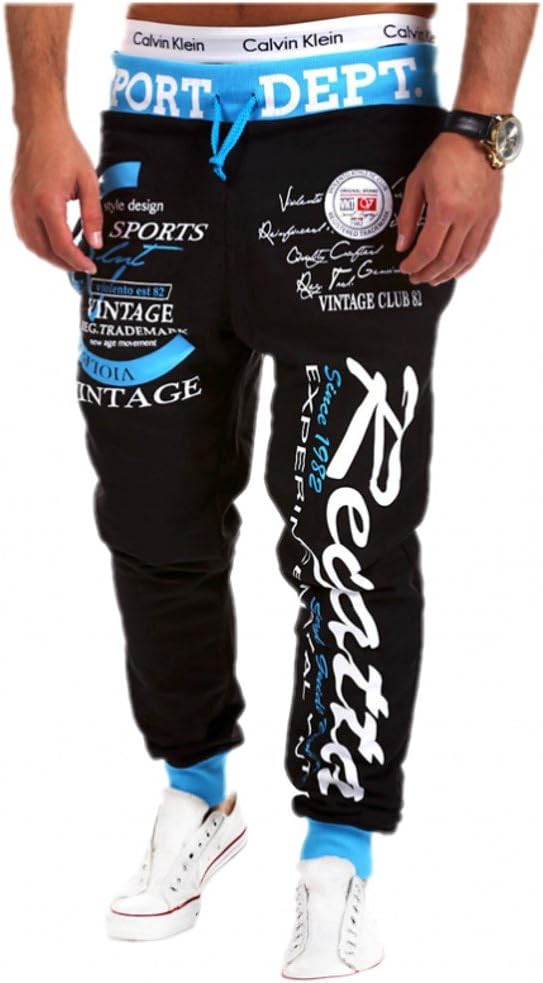 Venxic Mens Drawstring Colorful Joggers Hip Hop Sweat Pants Gym Workout Outfit