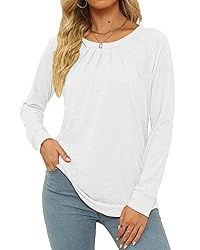 Womens Long Sleeve Tops Puff Sleeve Casual Tshirts