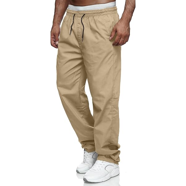 Pantalones Cargo Largos Para Hombre - Deportivos Con Bolsillos, Rayas Laterales, Ligero, Pierna Recta, Entrenamiento, Trabajo