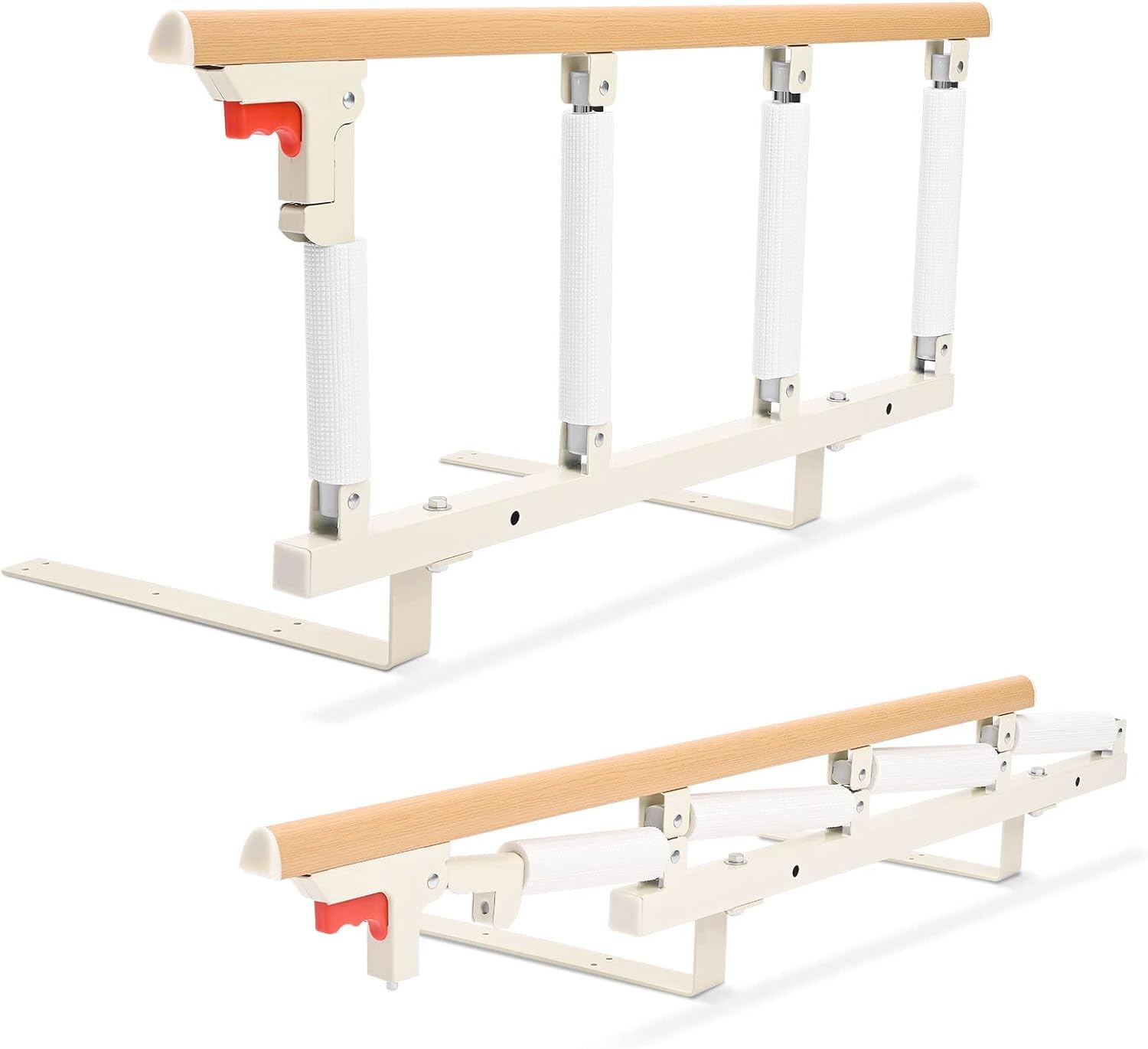 Brolteja Bed Rail 97 * 40cm Folding Bed Barrier for Elderly Safety Side Protector for Elderly People Adult Support Handle for Elderly Bed Assist