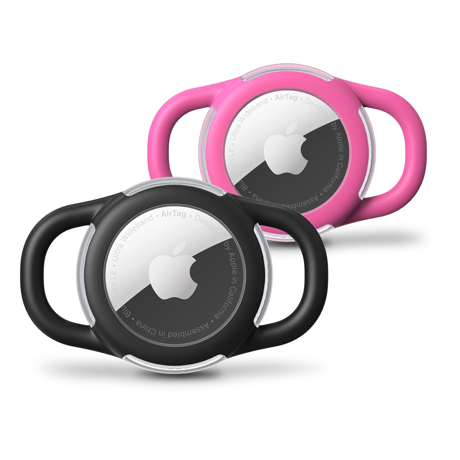 Photo 1 of Waterproof Airtag Dog Collar Holder, Silicone & ABS Airtag Holder for Dog & Cat Collars, Ultra-Durable, Lightweight and Protective Airtag Case (Black & Rose, Small)