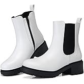 SHIBEVER Women's Chelsea Boots Slip on Chunky Heel Platform Ankle Booties with Lug Sole for Fall Fashion 2025