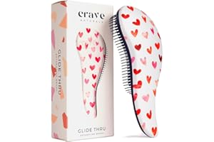 Crave Naturals Glide Thru Detangling Hair Brush for Adults and Kids Hair - Detangler Brush for Curly, Straight, Wet or Dry Ha