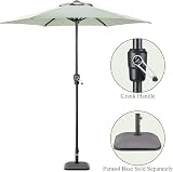 Christow Garden Parasol Umbrella 2.4m Steel Crank Wind Up Sun Shade view 6