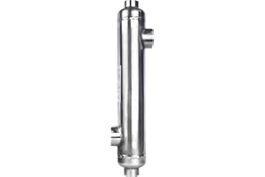 AB Premium Pool Heat Exchanger 55 k Btu Stainless Steel 316L Opposite Ports 3/4" FNPT for Better Working with Spa/Solar/Swimming Pool Heating and Cooling