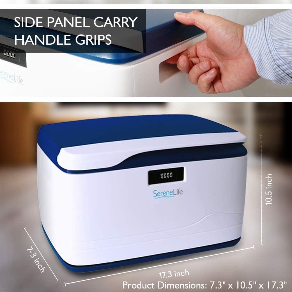SereneLife Locking Storage Container Bin - 8 Gallon Large Capacity - Stackable Storage Tote Deck Tough Box - Durable Plastic Household Organizer Bin with Lid, Combination Lock Security - SLSBIN10 : Office Products