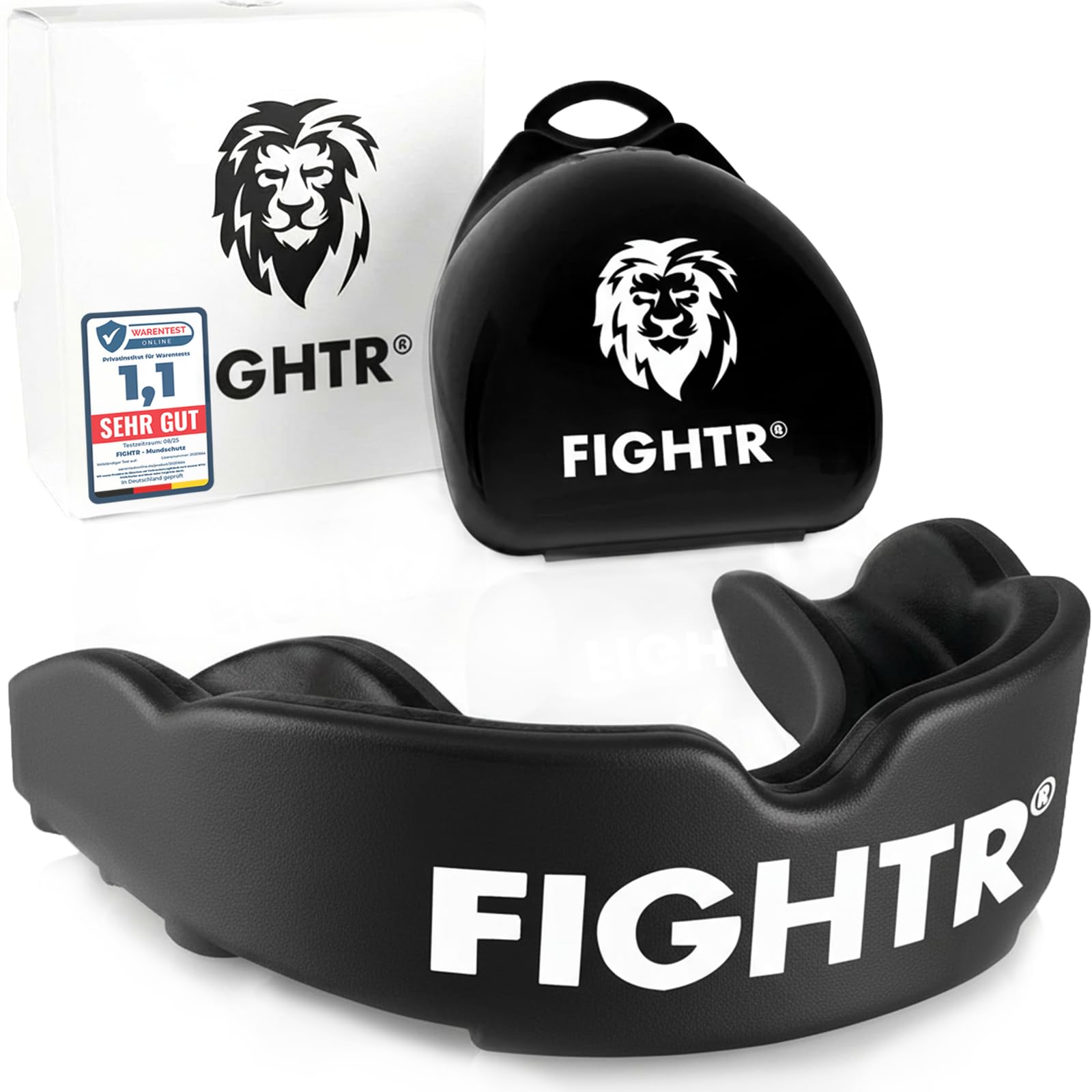 FIGHTR® Premium Mouth Guard - for Excellent Breathing & Easy to fit | Sports Mouth Guard for Boxing, MMA, Football, Lacrosse, Hockey and Other Sports | incl. hygienic Box