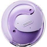 MINISO X15PRO Earhook Open Ear Bluetooth Earbuds, Comfort Fit, HiFi Stereo, 40H Playtime, IPX5 Waterproof, 165 Languages AI Translation via App for Travel Sports Learning (Purple)