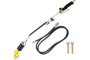 DASBET Propane Torch Weed Burner Kit | High Output 340,000 BTU, Heavy Duty Weed Torch Wand with 7FT Hose and Turbo Trigger Pu