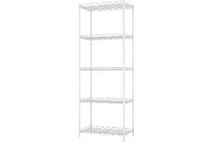 HOMEFORT 5-Tier Wire Shelving 5 Shelves Unit Metal Storage Rack Durable Organizer Perfect for Pantry Closet Kitchen Laundry O