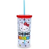 Toynk Sanrio Hello Kitty Shine Bright Carnival Cold Cup, BPA-Free Acrylic Tumbler with Lid & Reusable Straw, Perfect for Cold Drinks & Collectors, Hand-Wash Only, Travel Tumbler, Holds 20oz