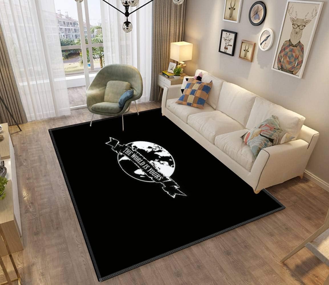 The World is Yours Tony Indoor Floor Mat Living Room Rug Kitchen Household Carpet Children Play Mat Multifunctional Waterproof Printing Modern Simple Style Rectangle Carpet 5'x 8'