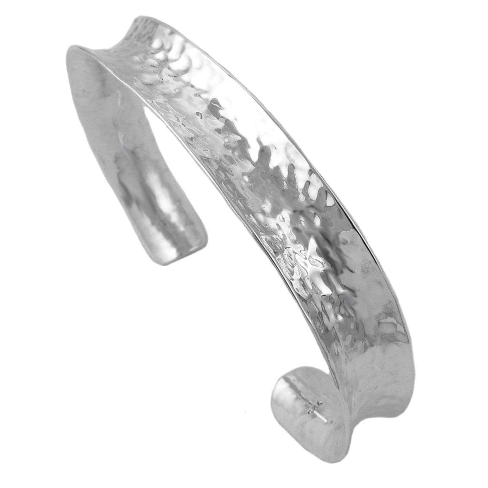 The Mexican Collection Hallmarked Solid Sterling 925 Silver Hammered Bracelet Cuff