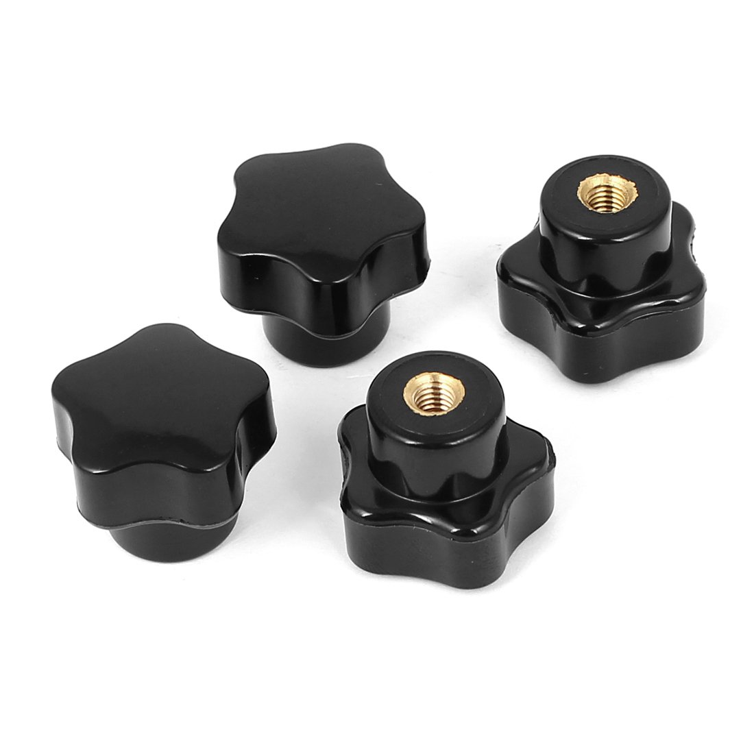 Sourcingmap Star Shape Head 5mm Female Thread Dia Clamping Screw Knob 4pcs