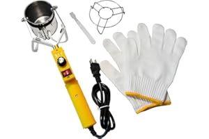 AGTIAAI Lead Melting Pot For Fishing Mold Kit,Crucibles For Melting Metal,110v/500w Electric Solder Tin Pewter Melting Pot Lead Molds For Fishing Weights,Metal Pendant With Temperature Range 100-450℃(Yellow)