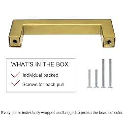 goldenwarm Gold Drawer Handles Square Cabinet Pulls