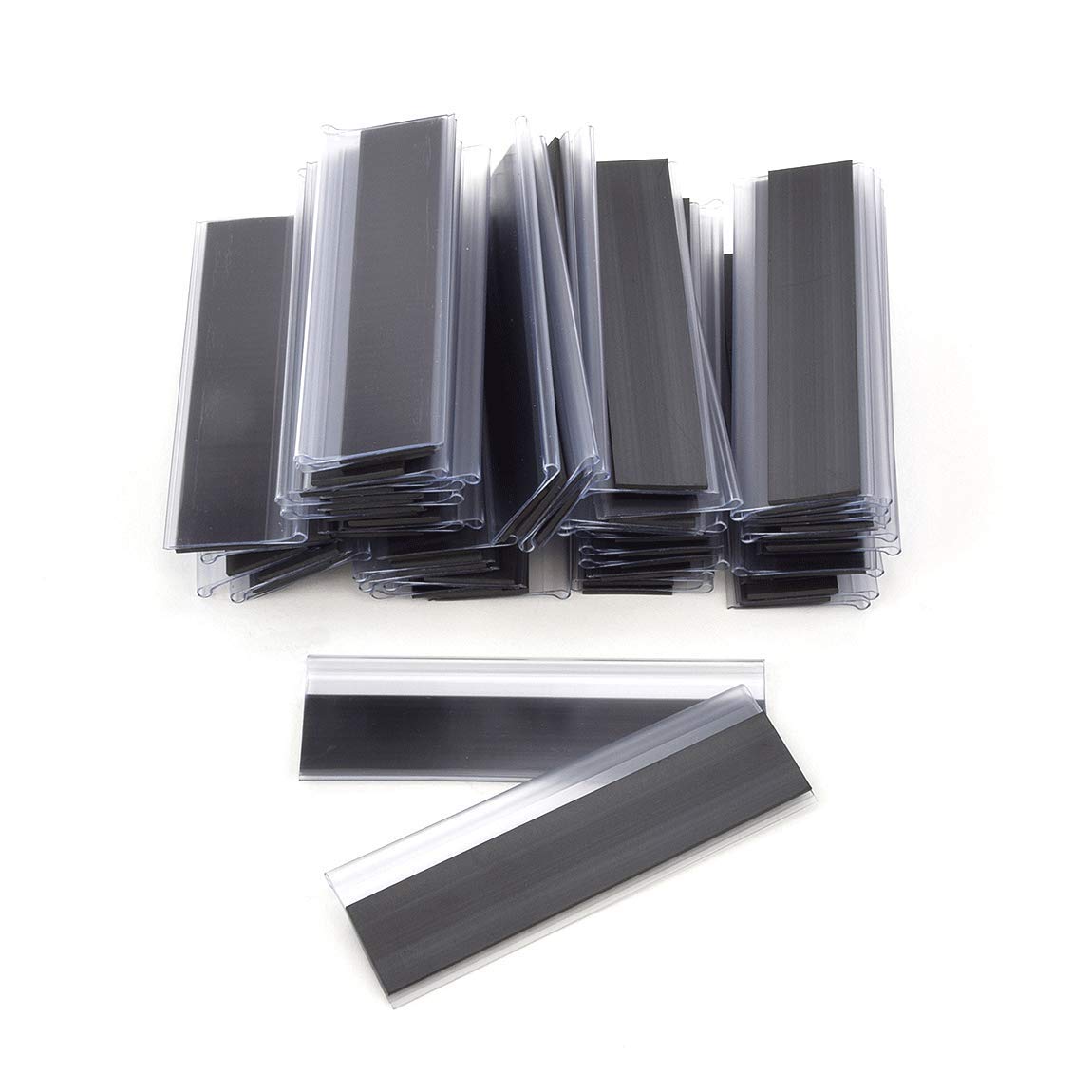 Magnetic Label Holders for Insertion Labels 500 mm Wide / Ticket Holder / Label Holder (33 mm Height, Transparent, Pack of 50)