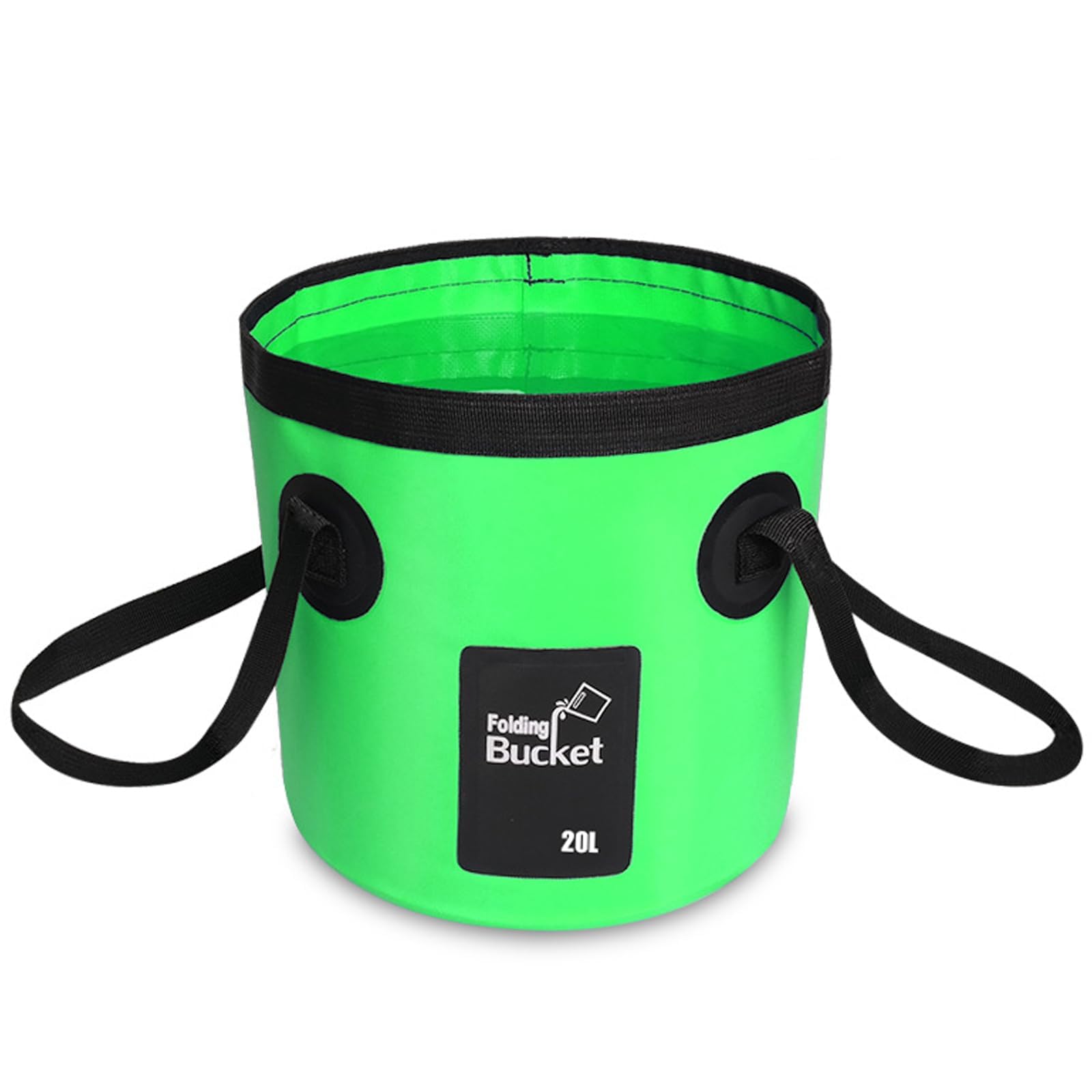 ZQSFPK Collapsible Bucket with Handle 20L Folding Bucket Portable Water Container for Camping Hiking Car Wash Space Saving Lightweight(green)