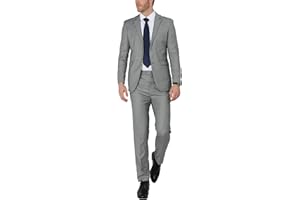 WEEN CHARM Men's Suits Slim Fit 2 Piece Two Button Blazer Wedding Prom Tuxedo Single Breasted Jacket Pants Set