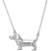 Boma Jewelry Sterling Silver Dachshund Wiener Dog Necklace, 18 Inches