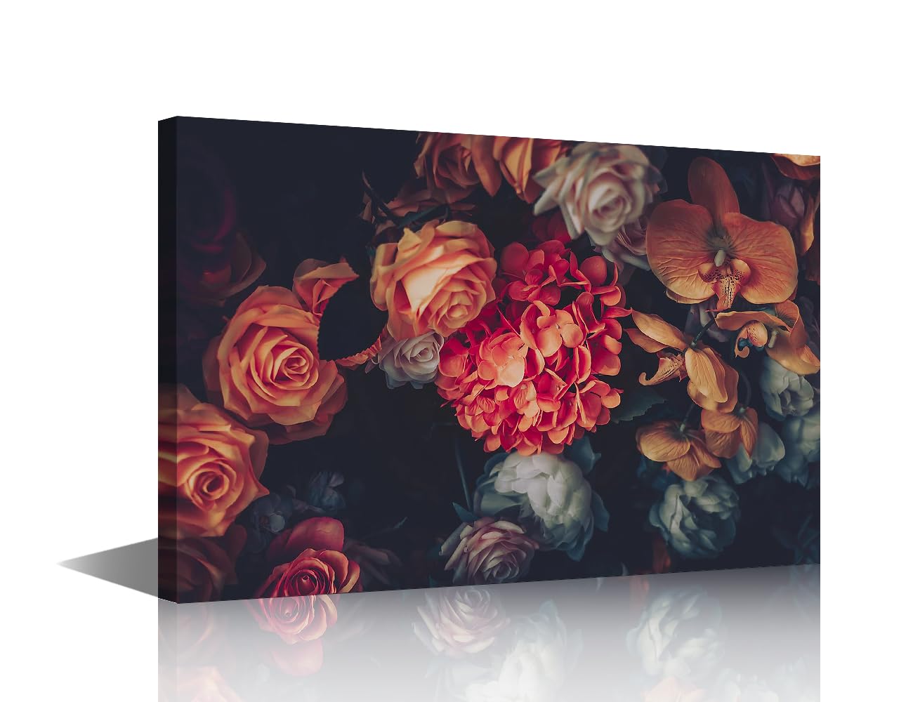 TISHIRON Bathroom Wall Art Decor,Luxury Bouquet Wall art,Canvas Wall Art Flowers Floral Painting Prints for Bedroom Living Room Waterproof Wood Framed Ready to Hang 12x18in — image 1