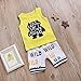 Baby Boys Girl's Summer Cotton Sleeveless T-Shirt Vest+ Short Pants Clothes Outfit Set (18-24 Months, Yellow)