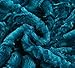 DaDa Bedding Lavish Throw Blanket - Mermaid Scales Faux Fur Sherpa - Soft Warm Plush Fleece Textured - Bright Vibrant Embossed Green Blue Teal & White - 90